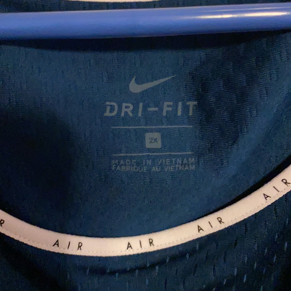 NWT Nike Mesh Dri Fit Dark Teal Running Tank with White Logo - Picture 7 of 7